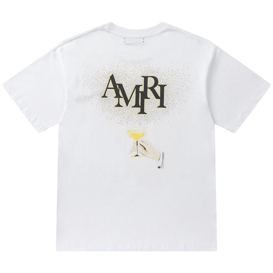 AMRI Crystal Embellished Champagne Logo T-Shirts
