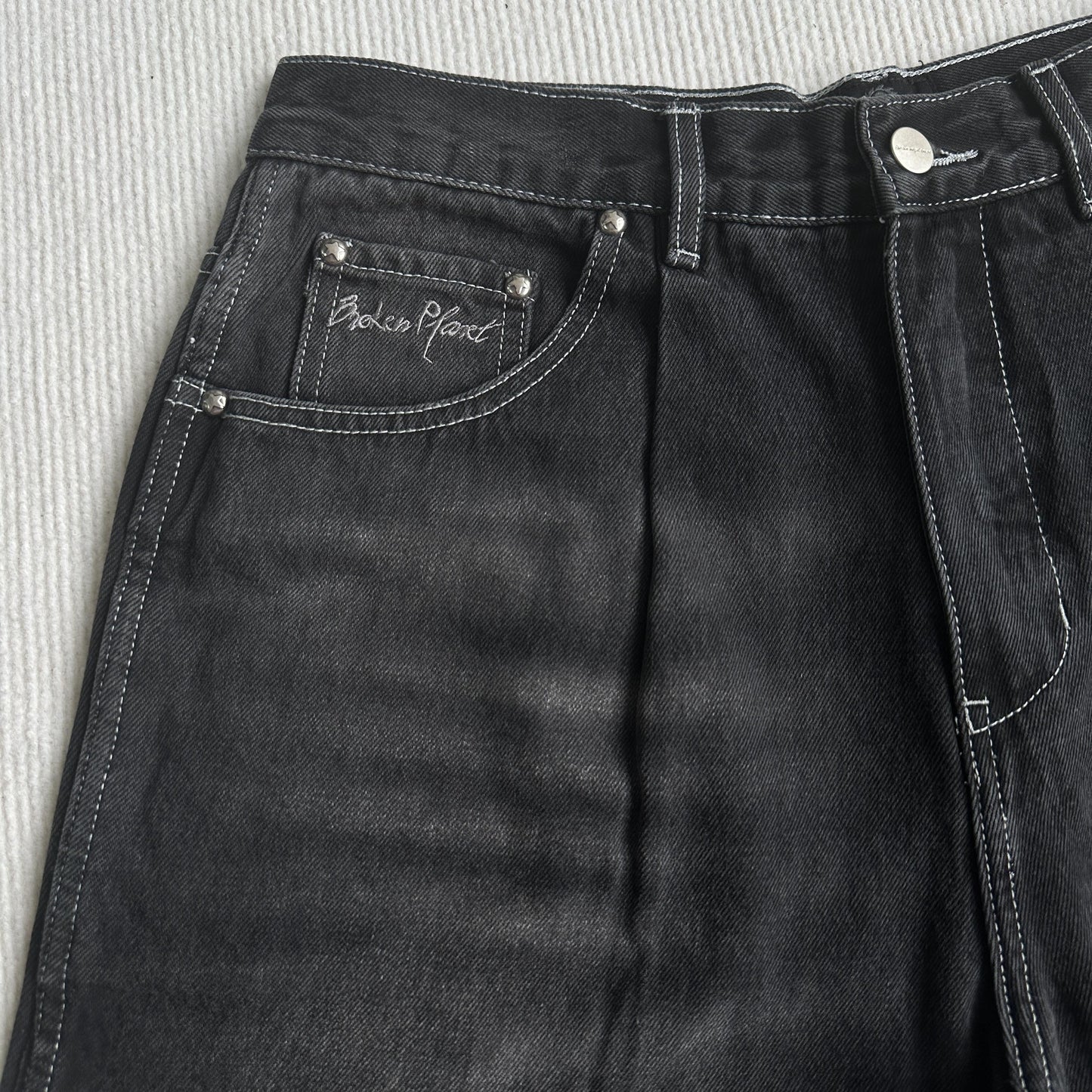 Broken P Denim Jeans Shorts